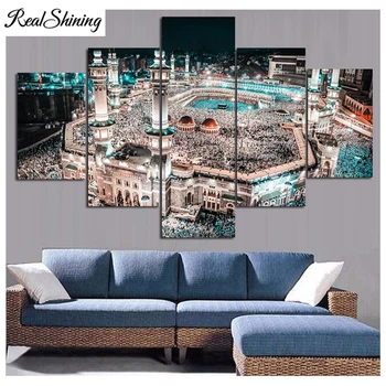 

REALSHINING Full,Diamond Embroidery Islamic Muslim Mosque,5D diy Diamond Painting,Amsterdam Stitch Cross ,Diamond Mosaic FS1274