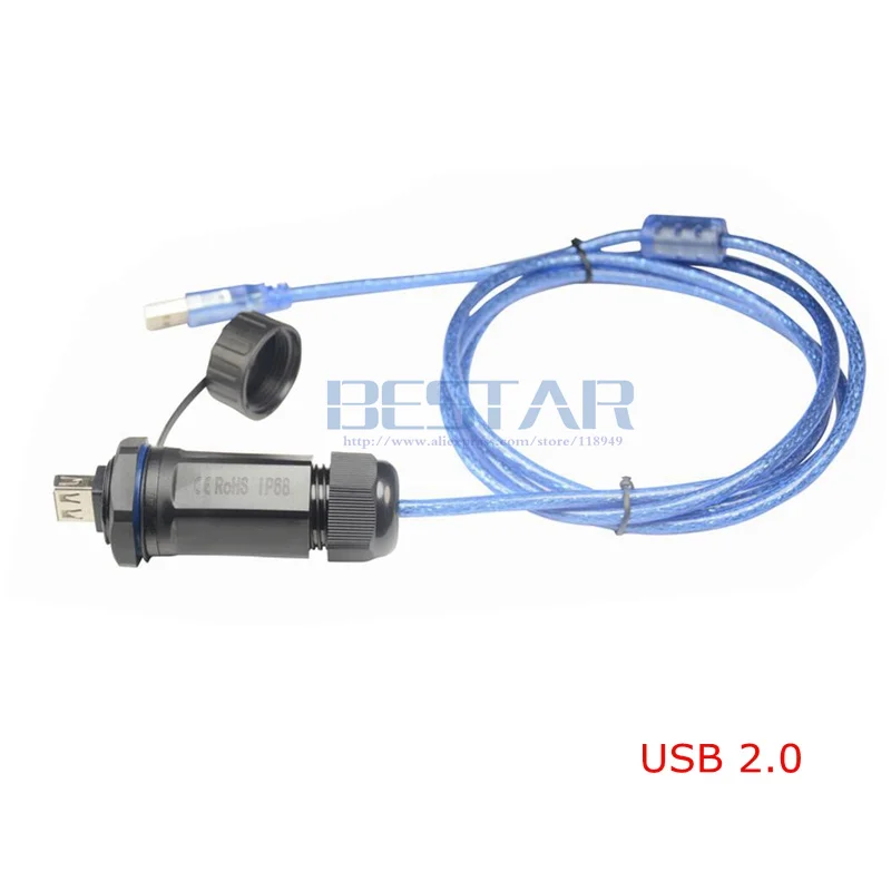 Водонепроницаемый кабель 2 фута 10 футов USB 0 и 3 штекер гнездо IP 68 адаптер 5 м 1 IP68
