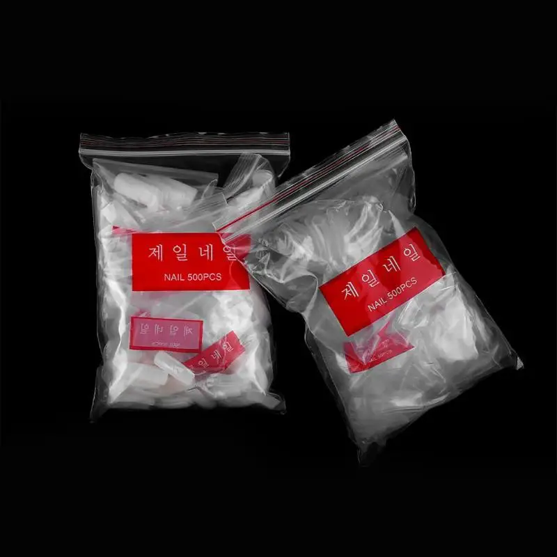 500pcs Nails Long Tip Patch Women Elegant Nail Art Stickers Nail Extension Patch Styling Tool Artificial Nail Art Accessories