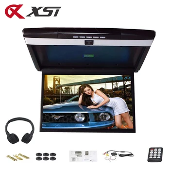 

XST 17.3 Inch Car Ceiling Mount Roof Flip Down Monitor Support HD 1080P IR FM Transmitter USB SD HDMI Built Speaker Microphone