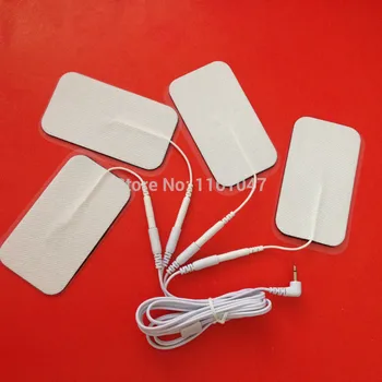 

freeshipping 20pcs/lot9*5CM Self Adhesive Large Electrodes pad +1pc DC 2.5MM 4 in 1 Head electrode wires /cable