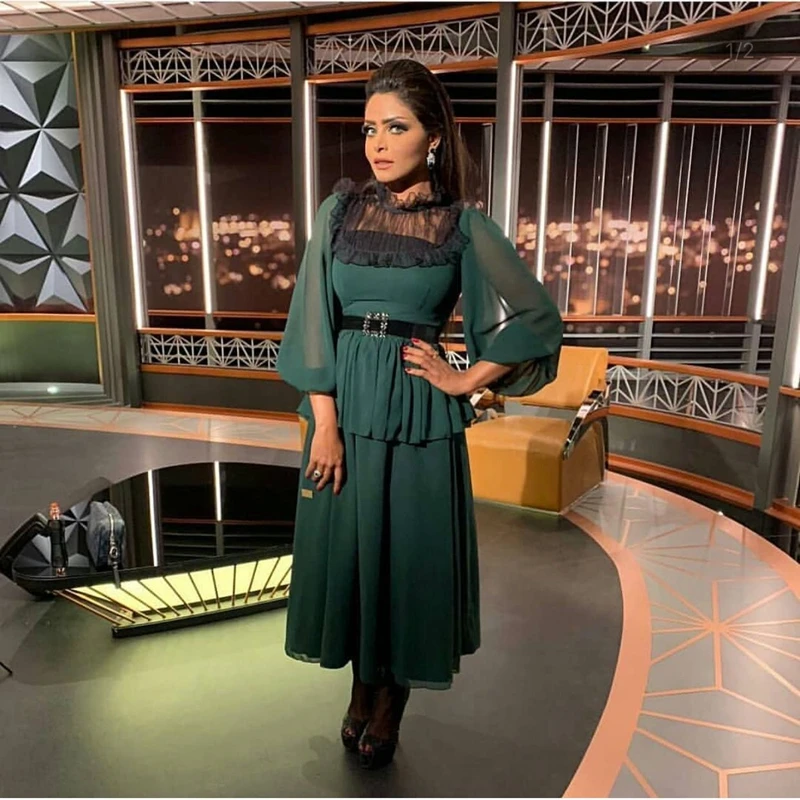 

New Arrival Chiffon Green Evening dress 2019 Formal dress party Robe soiree abendkleid ever pretty Sexy evening dresses