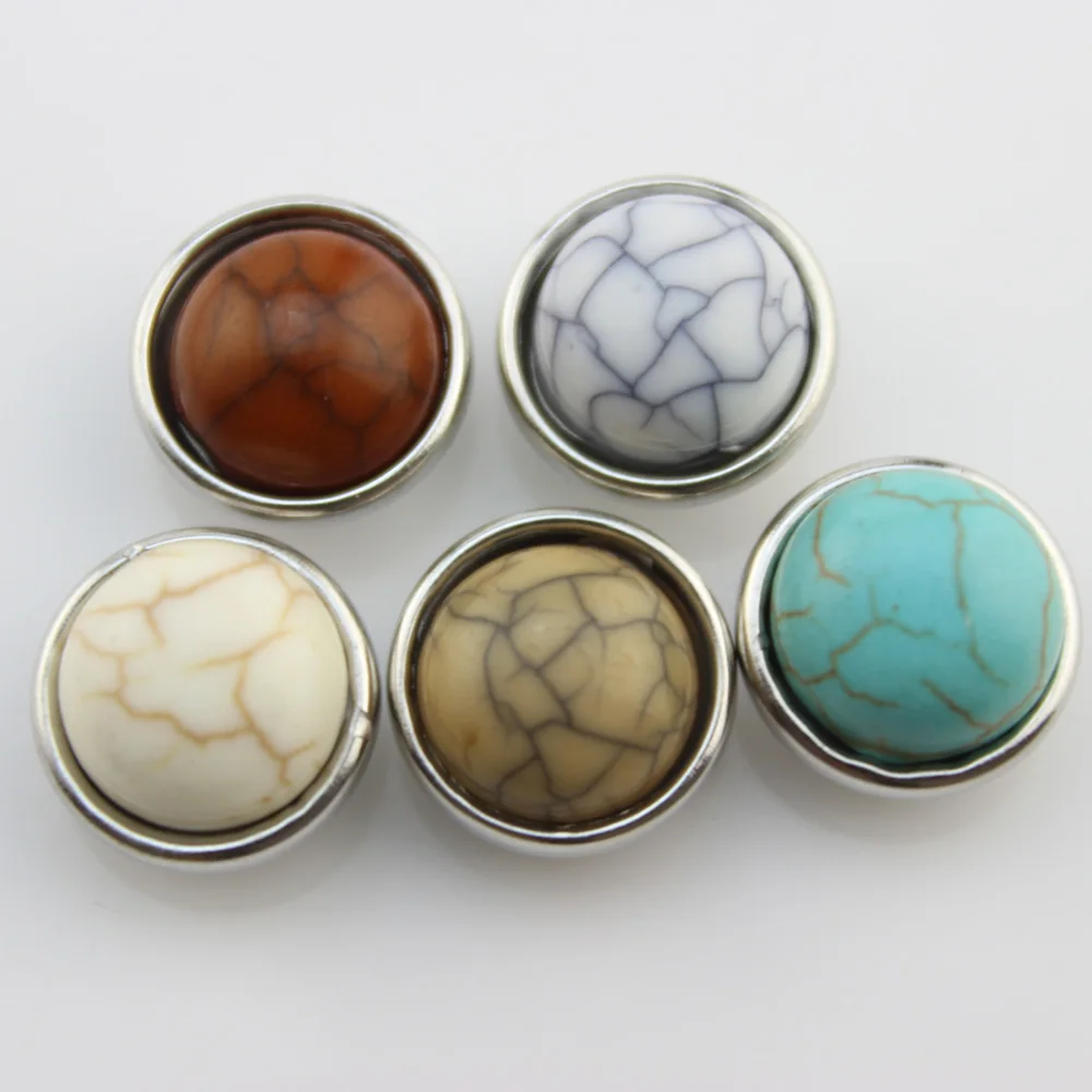 Nature stones 12mm Snap Button jewelry Fit DIY Snap button Bracelet