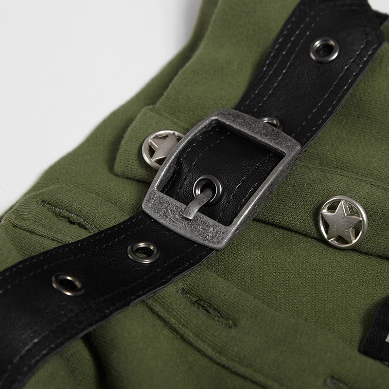 Пикантные Для женщин Зеленый цвет высокого callor длинные рукава, одежда для мальчиков в стиле военной формы, стиль для косплея, футболка T434GR