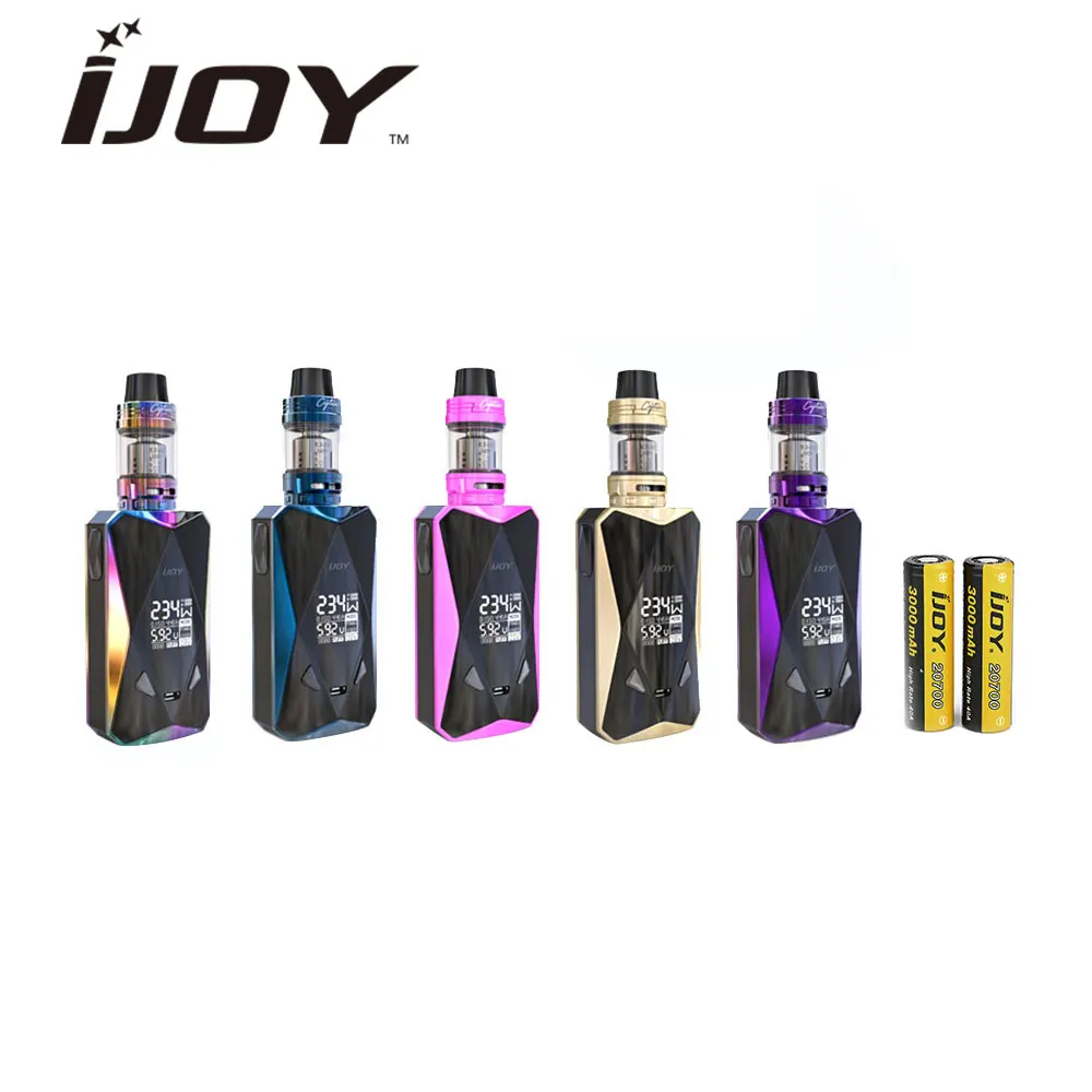 

Original IJOY Diamond PD270 Kit with 6000mAh 20700 Battery & 4.2ml/2ml Captain X3S Subohm Tank & 234W IJOY Diamond MOD E-cig Kit