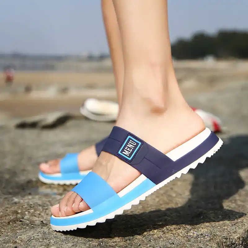 شبشب رجالي جديد غير رسمي المشارب الصنادل الصيف موضة الرجال الكلاسيكية الوجه يتخبط الساخن لينة أحذية الشاطئ الذكور حذاء Outddor الموضة حذاء الذكور أحذيةأحذية الأزياء Aliexpress