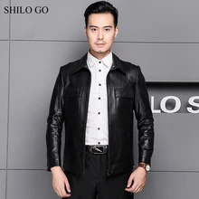Шило GO кожаная куртка мужская Осенняя мода Овчина натуральная кожаная куртка laple передний карман офисная OL куртка с длинным рукавом