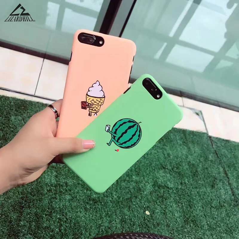 

Lizardhill ice cream fruit watermelon For iPhone 8/8plus Case capa for iPhone 7 6 s 6s Plus Cases Back Covers Phone Coque Fundas