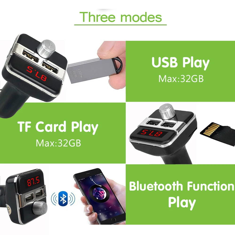 E0170 X9 Bluetooth Car MP3 player Silver-2