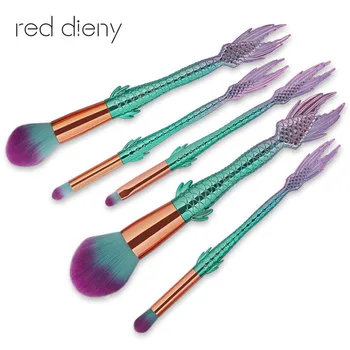 

Free ship 5Pcs osmetic Fish Makeup Brushes Tool Powder Foundation Highlight Blending Blush Eyes Shadow Beauty Make Up Brush Kits