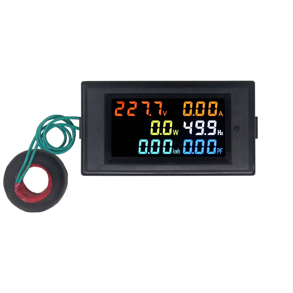  AC Voltmeter Ammeter Power Energy Meter AC 80.0-300.0V/AC 200.0-450.0 V 0.01-100A HD Color Screen 1