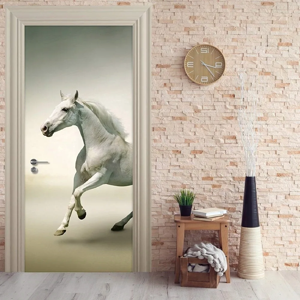 Door Mural Horse Running Door Sticker Wallpaper 3d mural Wall Print