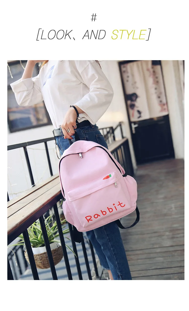 HISUELY Fashion Canvas Backpack Cartoon Rabbit Ears Back pack Women Casual Students School Bags Student Rucksack Collenge Style best stylish backpacks for college