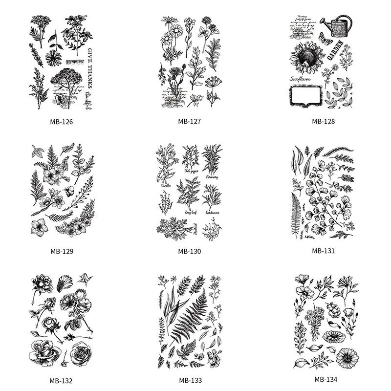 

New Flowers Leaves Rubber Clear Stamps Silicone Seal for DIY Scrapbooking Card Making Diary Book Paper Maker Stencil Template