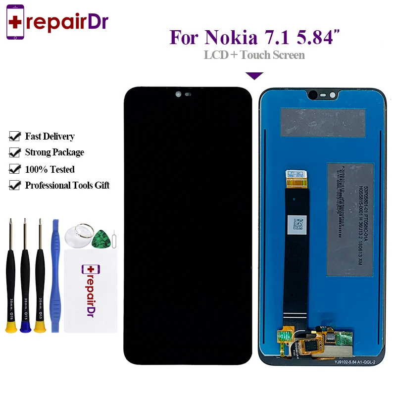 Original For Nokia 7.1 LCD Display Touch Panel Screen Digitizer Replacement Parts 5.84" 100% Tested | Мобильные телефоны и