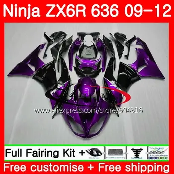 

Bodys For KAWASAKI NINJA ZX636 ZX-6R 7SH16 Purple flames ZX-636 600CC ZX6R 09 10 11 12 ZX 636 ZX 6R 2009 2010 2011 2012 Fairing