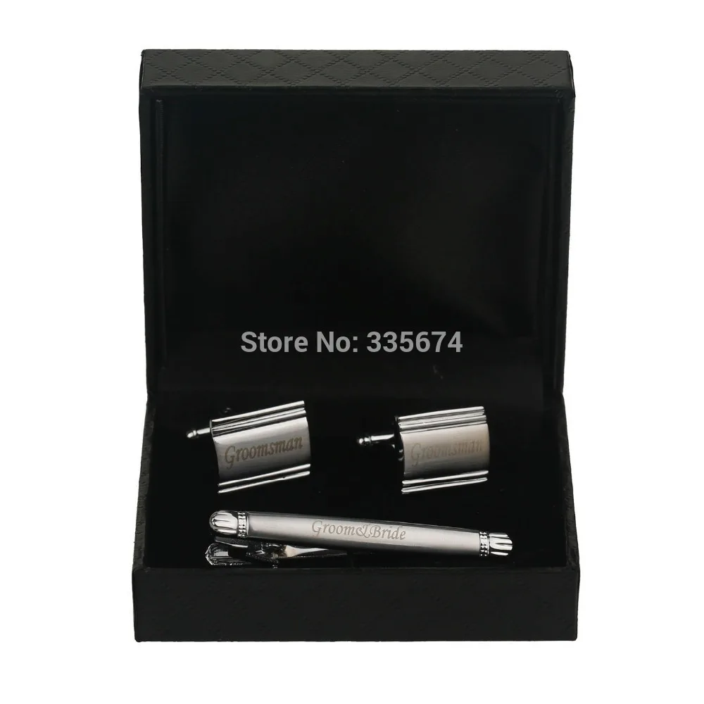 

2017 NEWS Personalized Cufflinks and Tie Clip Sets for Groom's Wedding with Perfect handcraft Customized Cufflinks
