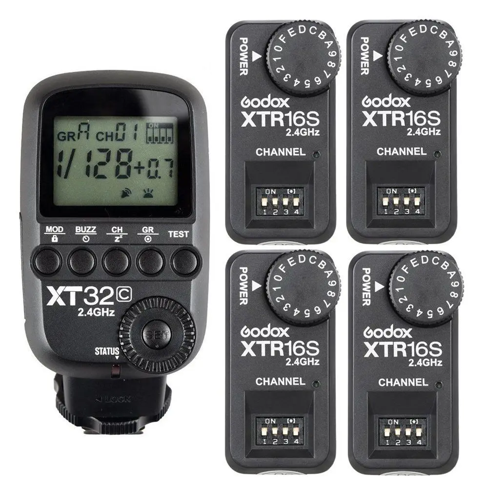 

Godox 2.4G 1/8000s Flash Trigger XT32C + 4pcs XTR-16S Receivers for V860 II V850