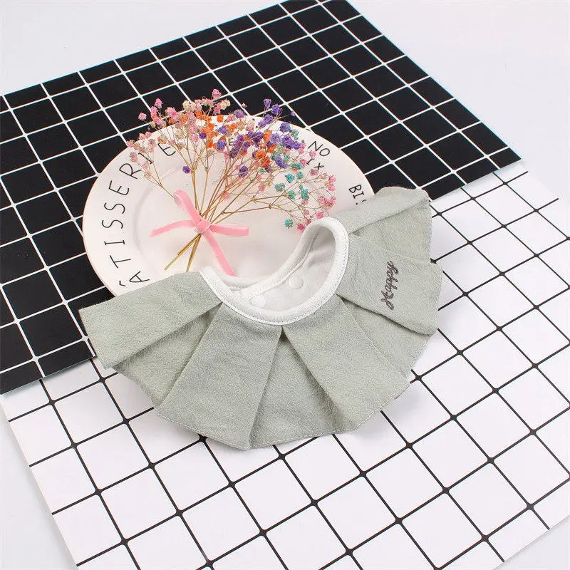 360 Degree Baby Cotton Bib Fashion Ruffles Girl Burp Cloths Fake Collar Infant Toddler Saliva Towel Bib Highly Absorbent Soft (4)