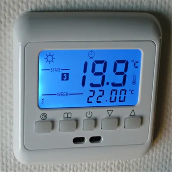 

New Underfloor Heating Thermostat with Blue Backlight LCD Keys Weekly Programmable Room Temperature Controller Thermostat