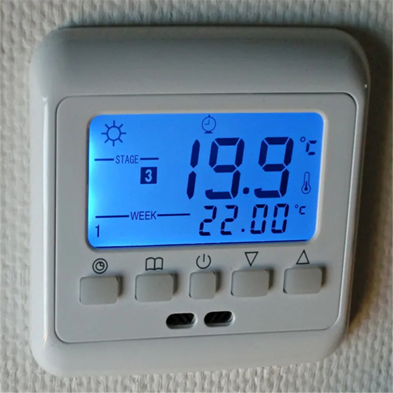 Aliexpress Com Buy Underfloor Heating Thermostat With Blue Backlight Lcd Keys Weekly