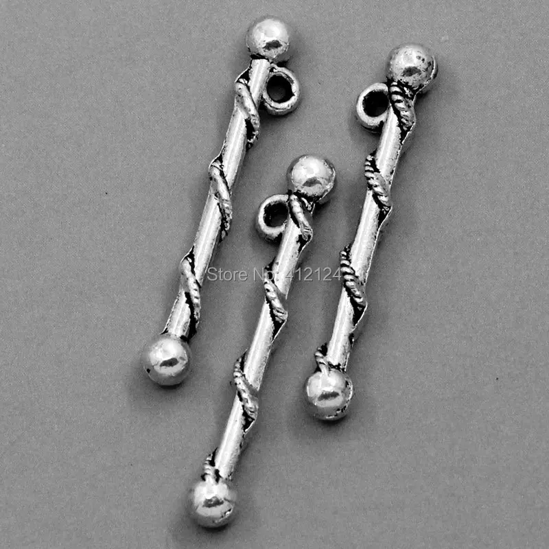 150 шт. Очаровательные Подвески Majorette Baton Серебряный тон DIY ювелирные аксессуары