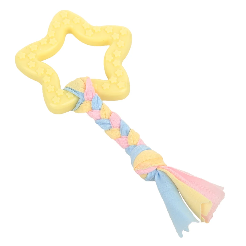 star yellow Hoopet игрушки для собак забавные интерактивные резиновые шарики для собак жевательные игрушки для собак чистка зубов мяч тренировочный продукт - Цвет: star yellow