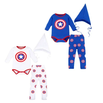 

Newborn Clothing Set Captain America Boys Clothes Cotton Baby Girl Outfits Cartoon Bodysuits Spring Autumn Baby Kids Tracksuit