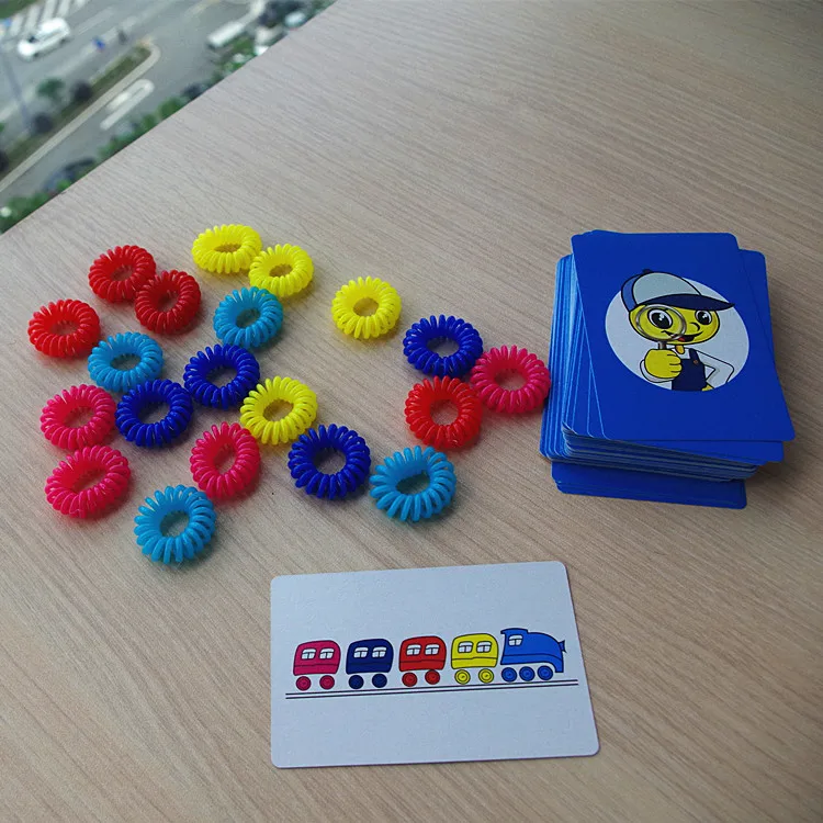 IQ brain teaser game colorful finger ring circle toy plastic bingo game