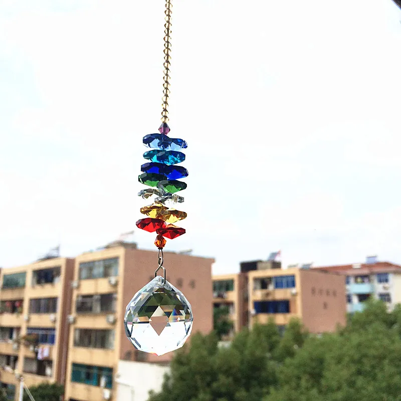 Bola com Cores Octogonal de Vidro de Cristal Beads para Faça Lote Milímetros Claro k9 Chanderlier Misturadas Facetado Você Mesmo Jardim Suncatchers 6 Pçs - 30 3 Chanderlier Bola Com Cores Misturadas Octogonal de