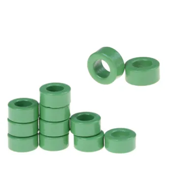 

10 Pcs Inductor Coils Green Toroid Ferrite Cores 10mm x 6mm x 5mm