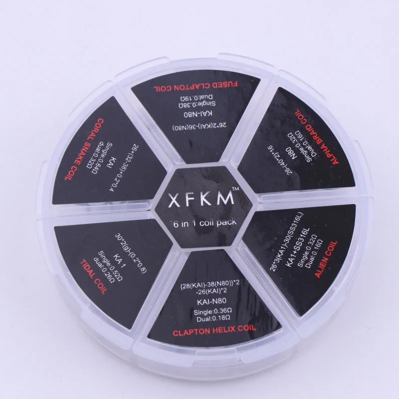 Оригинальная катушка XFKM 6 в 1 Clapton Coil Pack Alien Alpha Braid Fused Helix clapперехват катушки