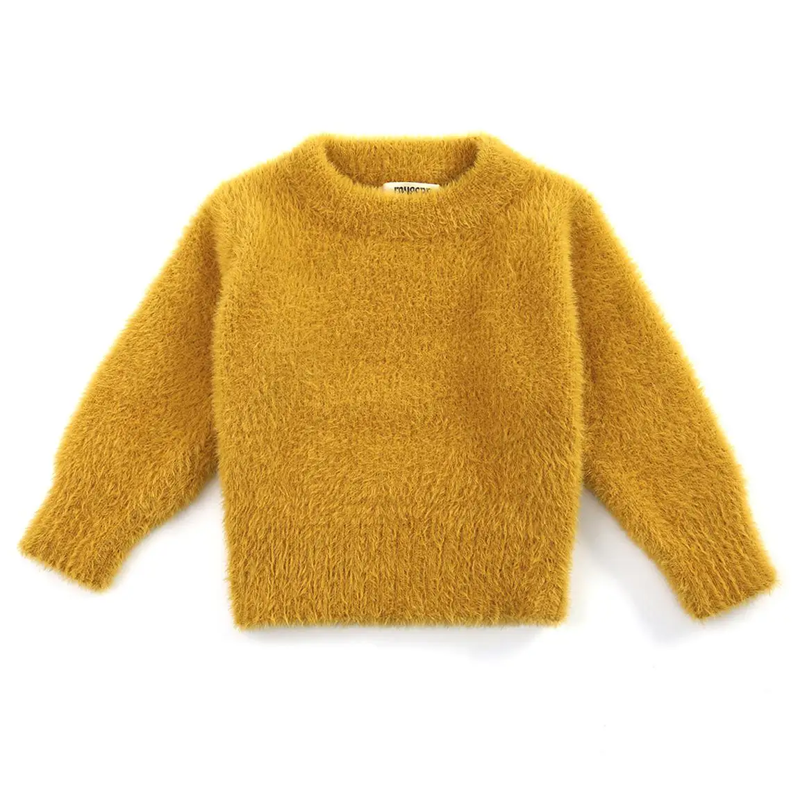Свитера для девочек зимняя одежда новая стильная куртка-свитер с имитацией норки теплое пальто для малышей от 1 до 3 лет Детские свитера - Цвет: Цвет: желтый