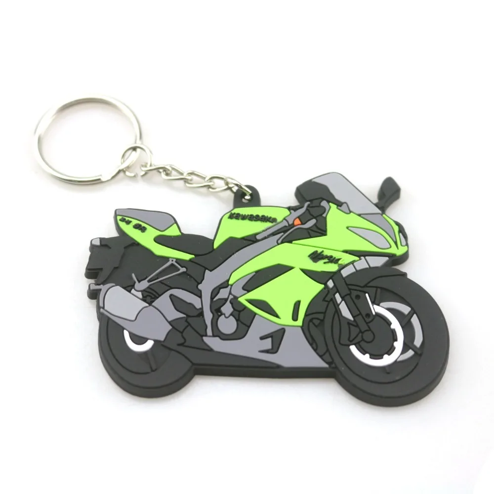 

3D Motorcycle Accessories Motorcycle KeyChain Rubber Motorcycle Key Chain For KAWASAKI ZX6R NINJA Locomotive model
