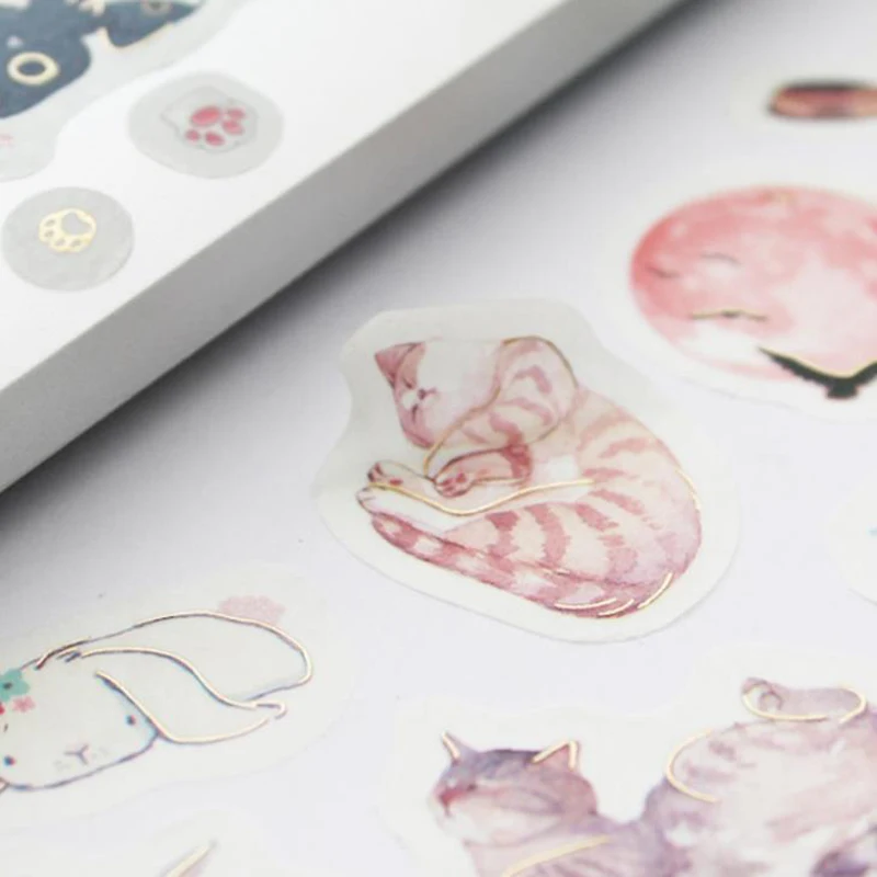 

4 Pcs/pack Vintage Chinese Style Green Plant Flamingo Cat Bird Girls Decorative Stationery Stickers DIY Diary Scrapbooking