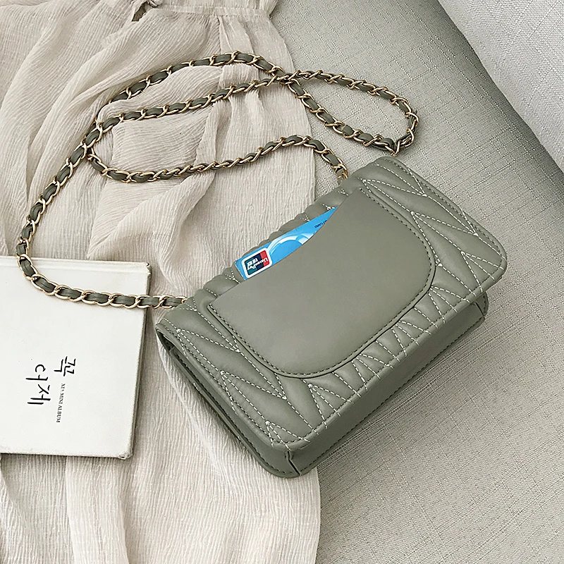 Chain Bag for Women 2019 Luxury Handbags Women Bags Designer Fashion Woman Shoulder Crossbody Messenger Bags Beige Green Silver