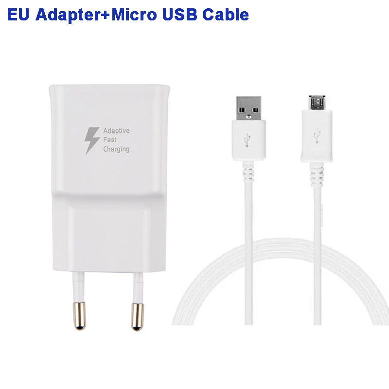 EU With 1M Cable Samsung планшет быстро Зарядное устройство 5V 2A для samsung GALAXY Tab A 10,1 T585C T350 Tab A 9,7 T555C T550 Tab S2 T819C T710 - Тип штекера: EU With 1M Cable