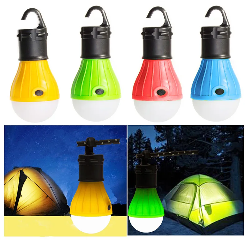 Soft Light Portable Hanging Hook 3LED Light Bulb Camping