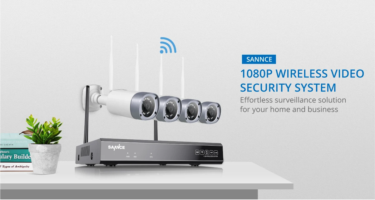 SANNCE 1080P 8CH беспроводная Wi-Fi камера безопасности системы 4 шт 2.0MP Всепогодная Крытая наружная камера s Металл Wi-Fi CCTV комплект