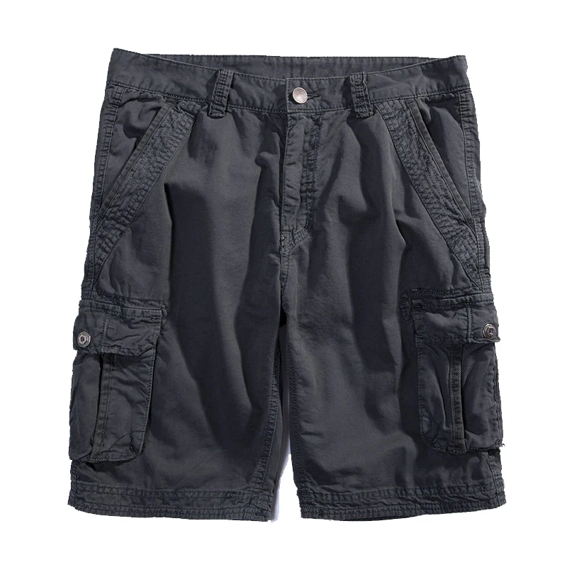 Летние Хлопковые Бриджи мужские высококачественные хлопковые однотонные повседневные мульти-pcoket мужские шорты