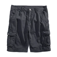 Летние Хлопковые Бриджи мужские высококачественные хлопковые однотонные повседневные мульти-pcoket мужские шорты