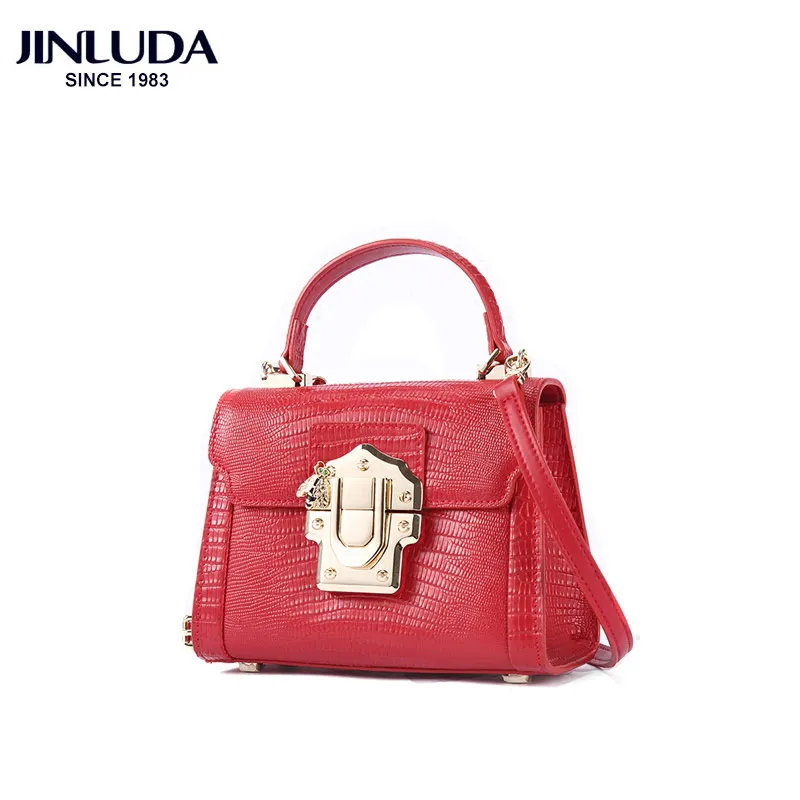

JINLUDA Handbag 2018 New Hand Shoulder Crossbody Bags Small Bag Crocodile Pattern Leather Messenger Bag Solid Color Bags Female