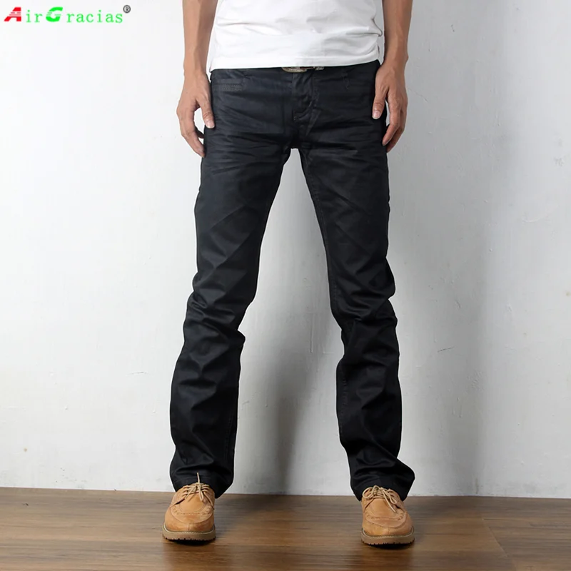 AirGracias Brand Cotton Jeans Men High Quality Black Jean