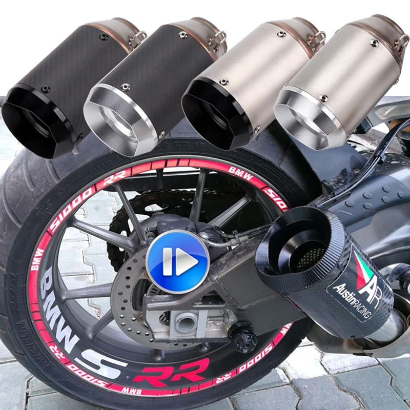 Universal 51mm Austin Racing Motorcycle Exhaust Pipe Carbon Fiber Moto GP Escape System with DB