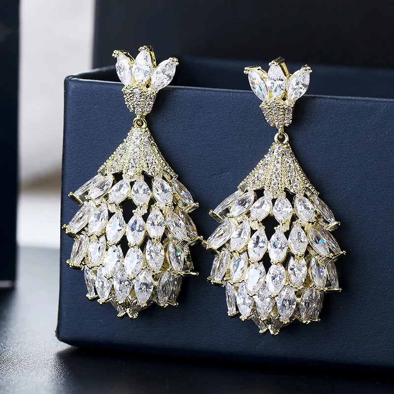 Beste Egel Ontwerp Oorbellen Inlay AAA Zirkoon Luxe Vrouwen Sieraden voor Banket Partij Bruiloft XIUMEIYIZU Merk Export Groothandel