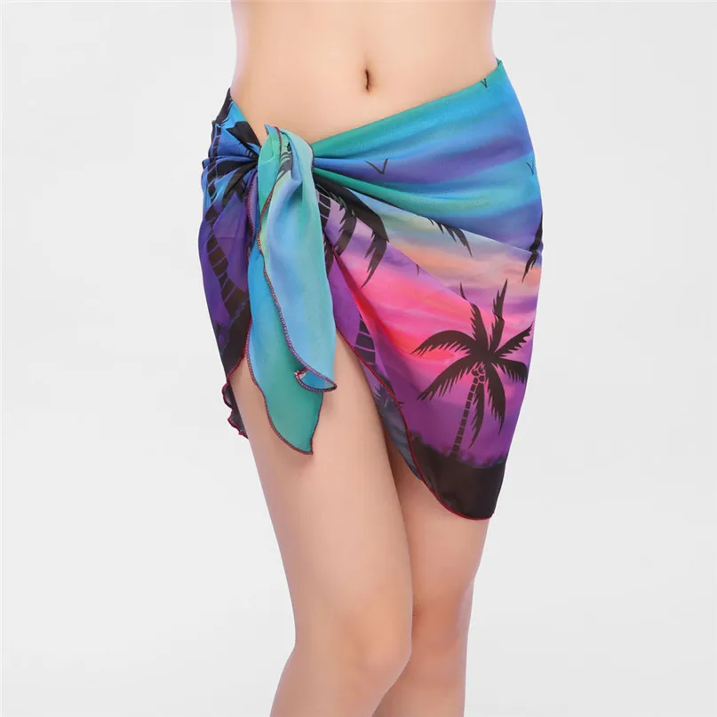 2018 Beach dress Women Beach Tunic Bikini Cover Up Sunscreen Shawl Silk Scarf beach pareo Swimwear Sexy skirt #3j03#F (2)