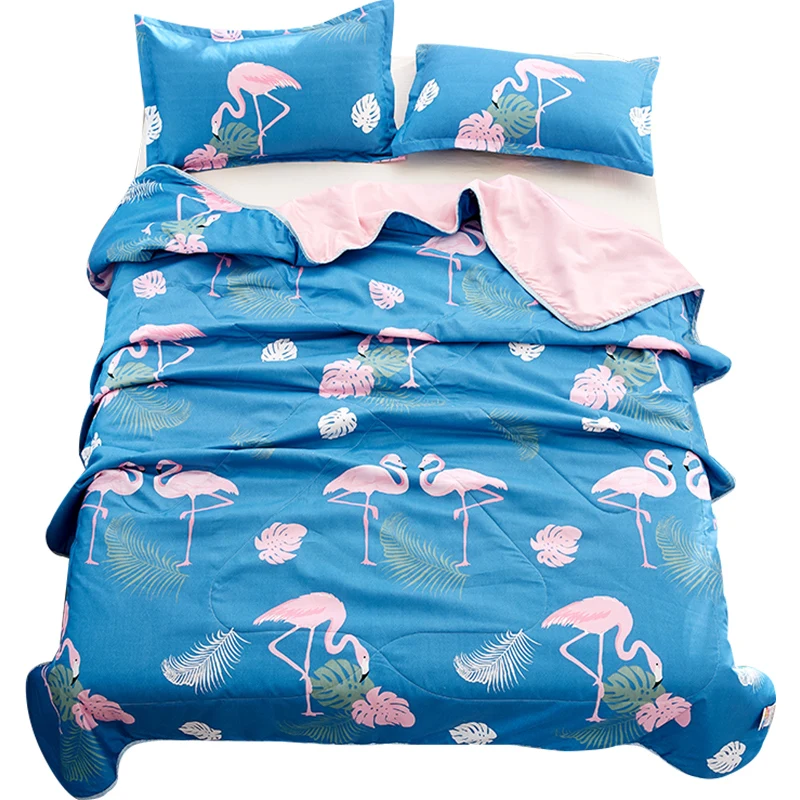 

3PCS Colorful flowers Print Quilting Summer Quilt Twin Queen Size Throws Blanket Cotton Bedding Plaid Bedspread