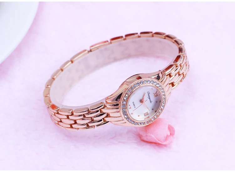 Женские кварцевые часы для офиса, розовое золото, серебро, ручная работа, бриллианты, модные подарки для девушек