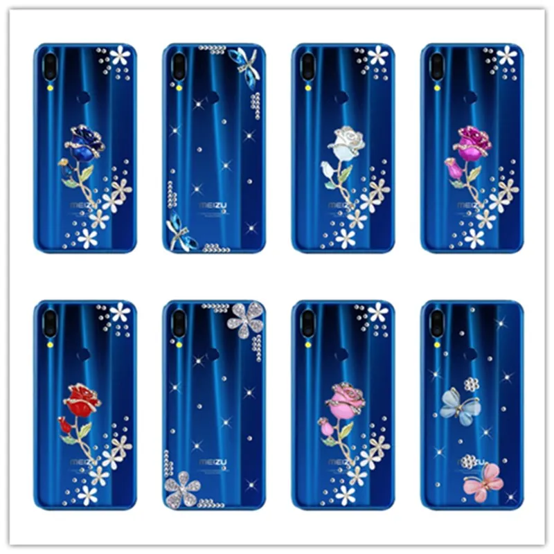 

Bling Diamond Case for Meizu note9 note 9 8 C9 pro 7 6 plus Case For Meizu 16 plus 15 lite M6T M6S M5S Phone Clear Crystal Cover