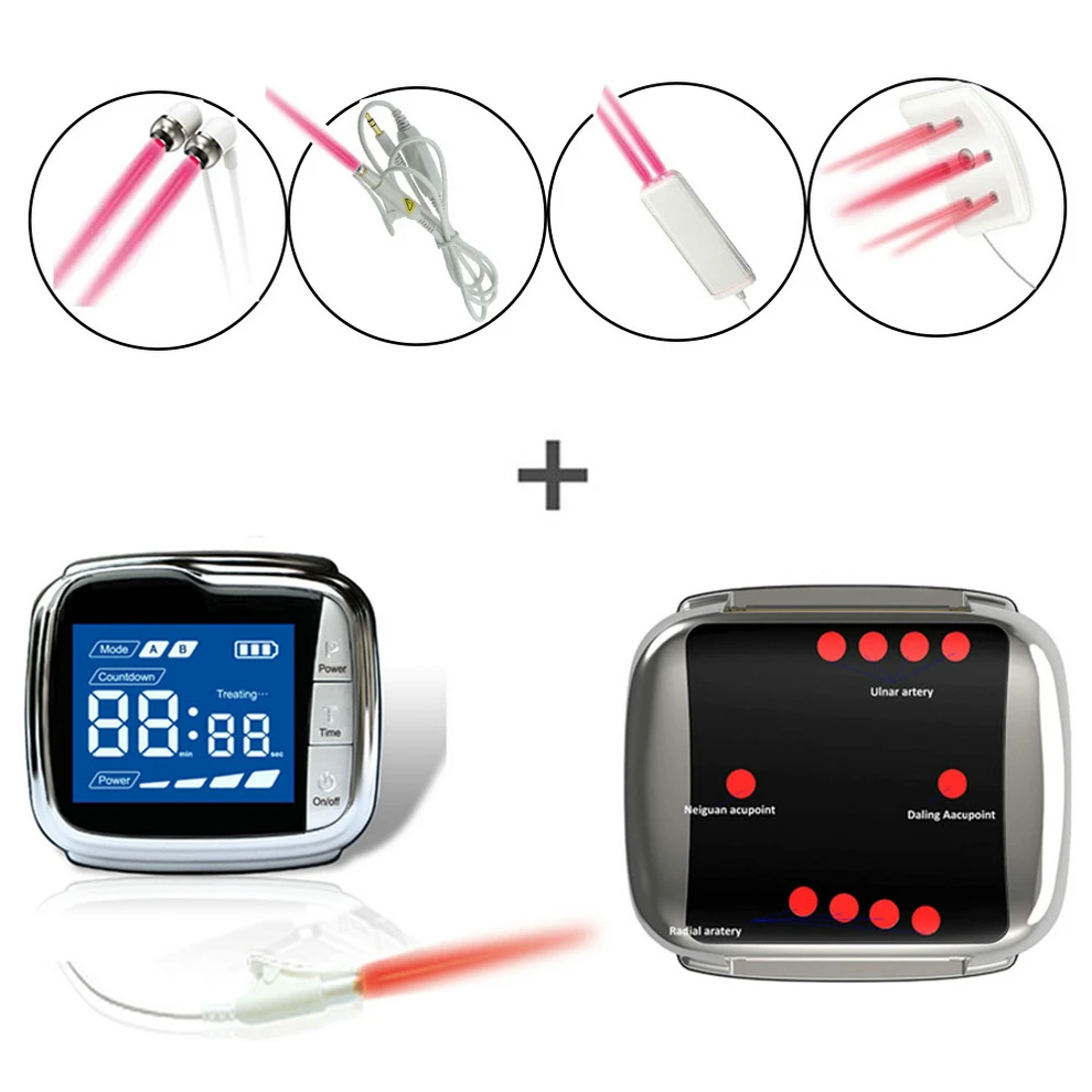 

New Blood Clean Low Level Laser Therapy Wrist Watch Laser Infrared Semiconductor Laser Therapy Medical Device